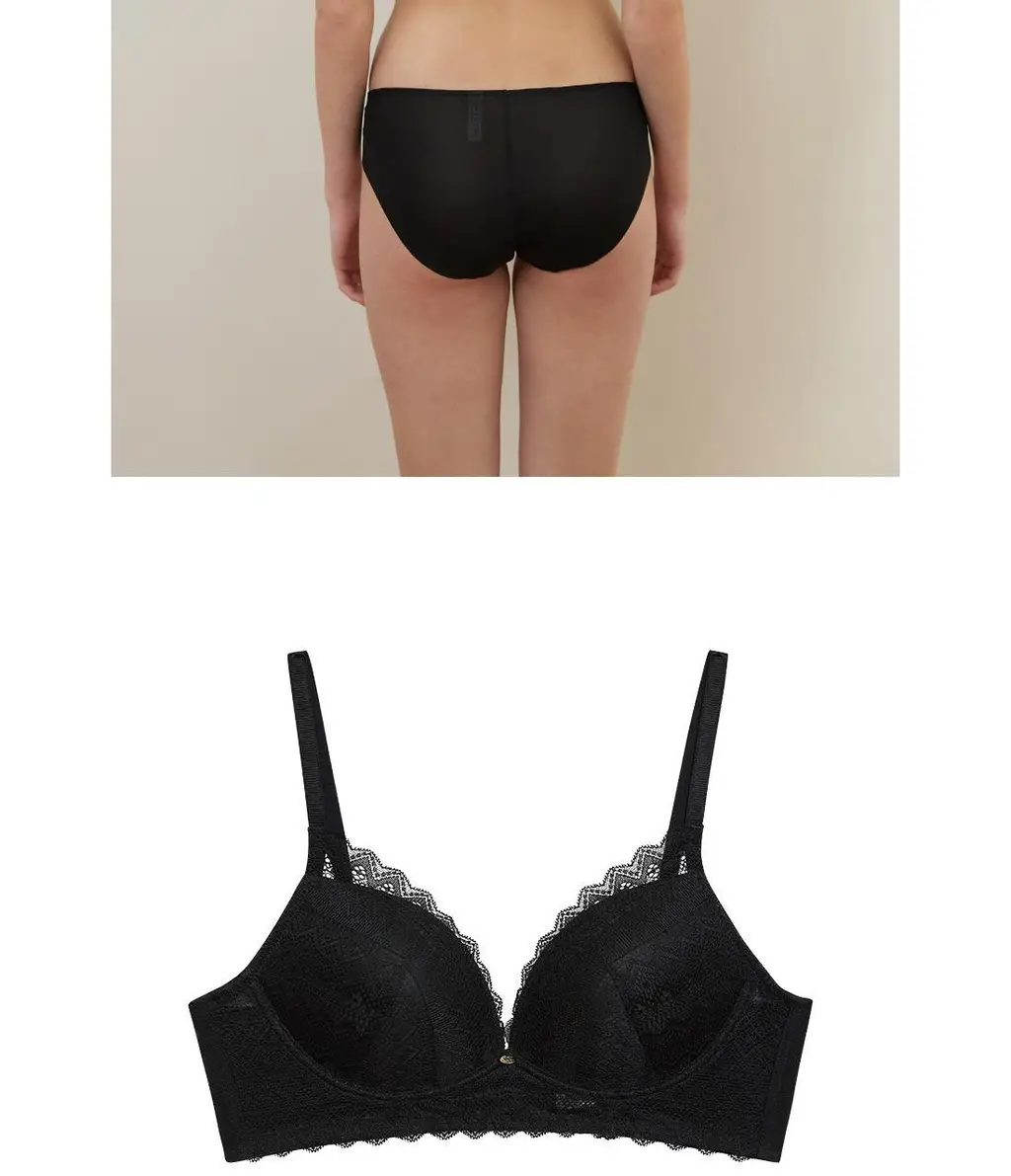 [Wonderbra] 로맨틱 레이스 노와이어 브라팬티 2종세트 블랙 WBW5N19_T 상세페이지 24